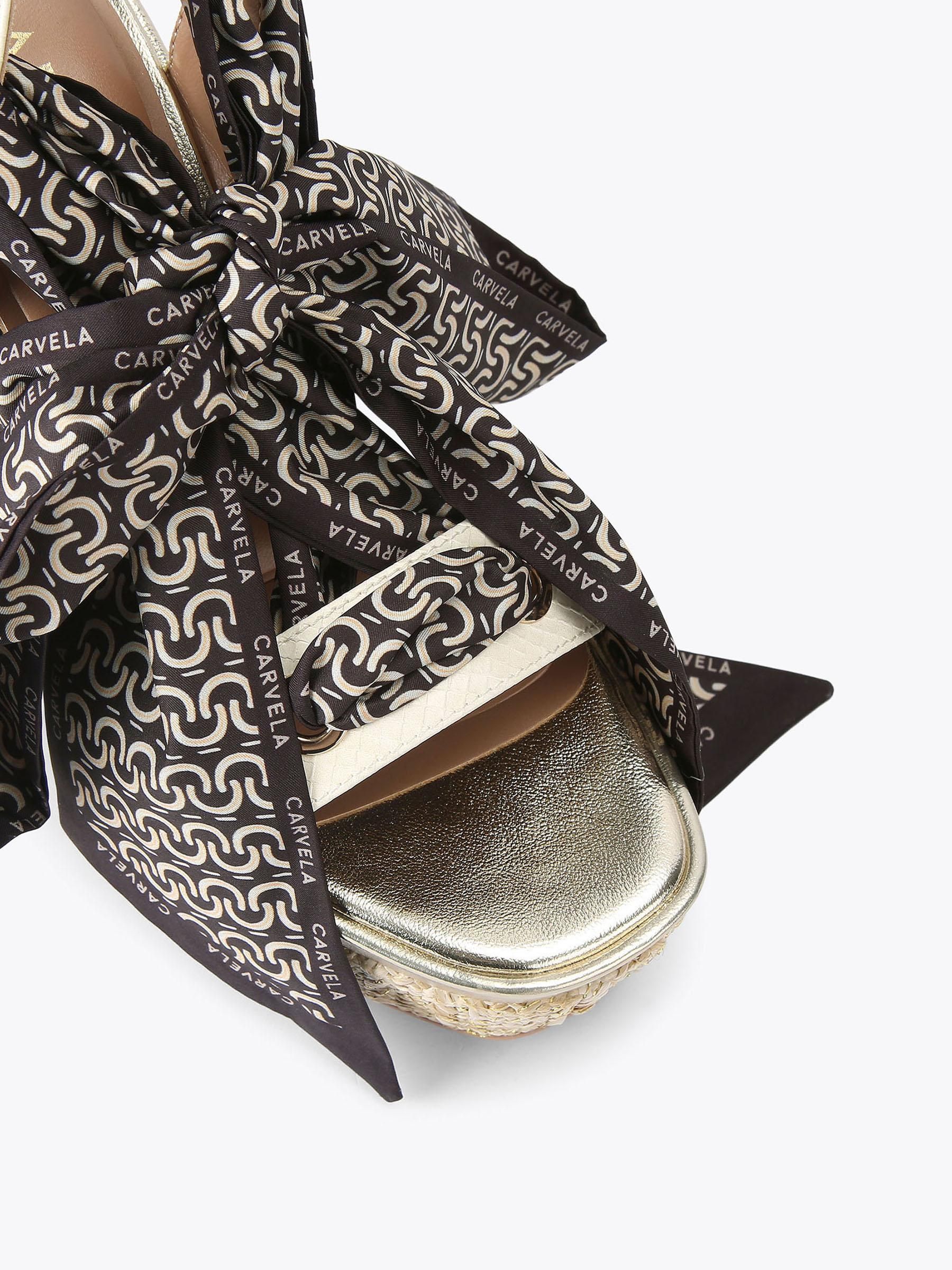 Buy Carvela Cream Sorrento Scarf Wedge Sandals from Next USA