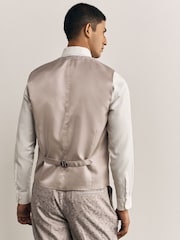 Neutral Slim Fit Jacquard Tuxedo Suit Waistcoat - Image 3 of 9