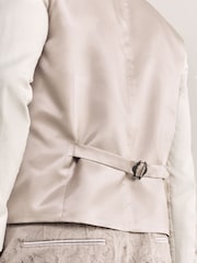 Neutral Slim Fit Jacquard Tuxedo Suit Waistcoat - Image 5 of 9