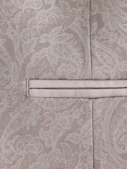 Neutral Slim Fit Jacquard Tuxedo Suit Waistcoat - Image 7 of 9
