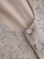 Neutral Slim Fit Jacquard Tuxedo Suit Waistcoat - Image 8 of 9