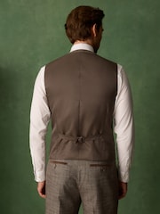 Brun - Regular Fit Trimmed Puppytooth Texture Suit Waistcoat - Billede 3 af 5