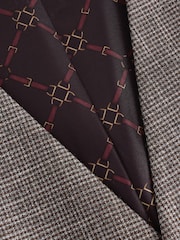 Brown Regular Fit Trimmed Puppytooth Texture Suit Waistcoat - Image 7 of 9
