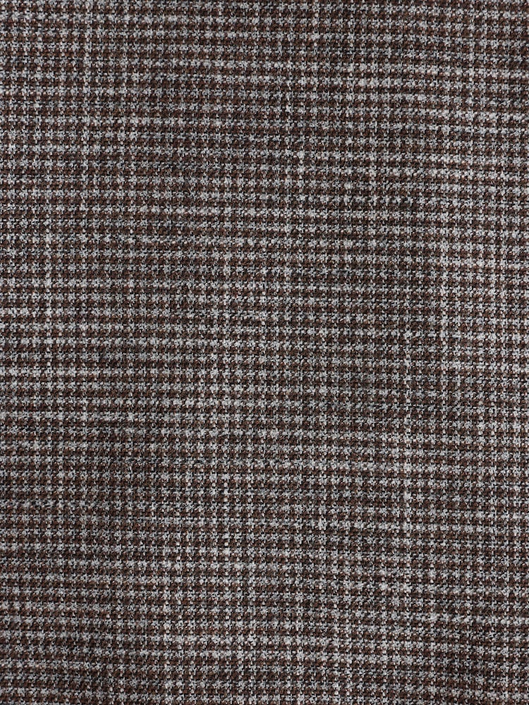 Brown Regular Fit Trimmed Puppytooth Texture Suit Waistcoat - Image 9 of 9 Brown Regular Fit Trimmed Puppytooth Texture Suit Waistcoat - Image 9 of 9