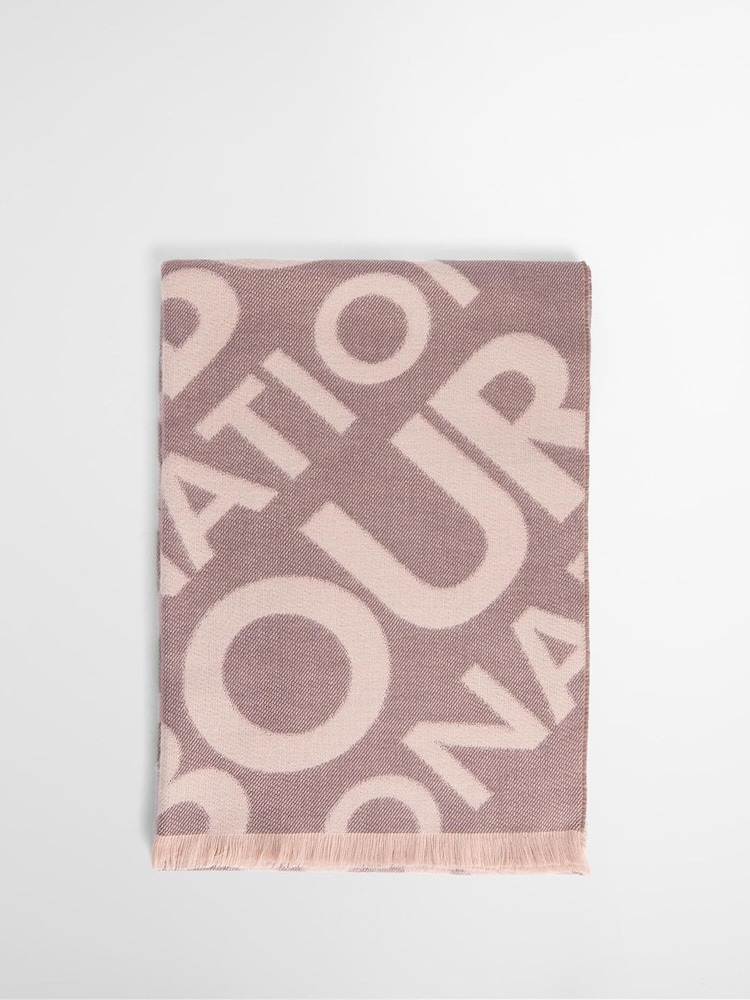Barbour® International Pink Kenna Logo Scarf - Image 4 of 4