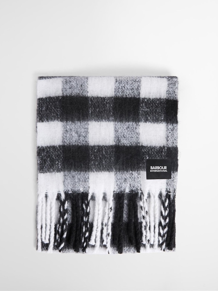 Barbour® International Black Branton Knitted Scarf - Image 4 of 4