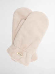 Barbour® International Pink Cyrus Faux Fur Mitts Gloves - Image 1 of 2