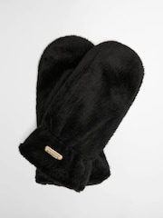 Barbour® International Black Cyrus Faux Fur Mitts Gloves - Image 1 of 2