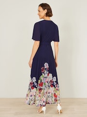 Μπλε - Φόρεμα Yumi Mesh με μίντι κρουαζέ σχέδιο και φλοράλ τελείωμα - Εικόνα 2 από 5