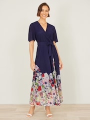 Μπλε - Φόρεμα Yumi Mesh με μίντι κρουαζέ σχέδιο και φλοράλ τελείωμα - Εικόνα 3 από 5