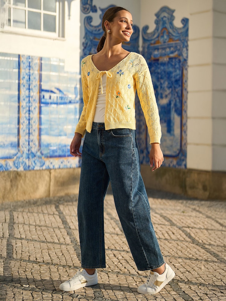 سترة كارديغان مطرزة بوينتيل من Yumi - صورة 2 من 5