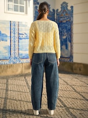 سترة كارديغان مطرزة بوينتيل من Yumi - صورة 3 من 5