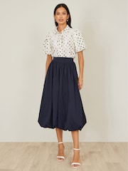 Yumi White Polka Dot Lace Boxy Shirt - Image 4 of 5
