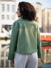 Yumi Green Canvas Jacket With Patch Pockets - Image 2 of 4