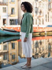 Yumi Green Canvas Jacket With Patch Pockets - Image 4 of 4