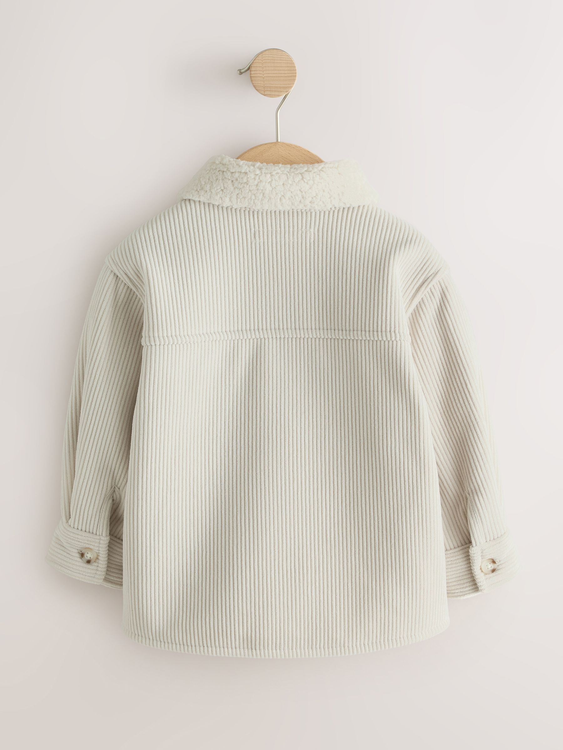 Buy Ecru White Borg Lined Cord Shacket (3mths-7yrs) from the Next UK ...