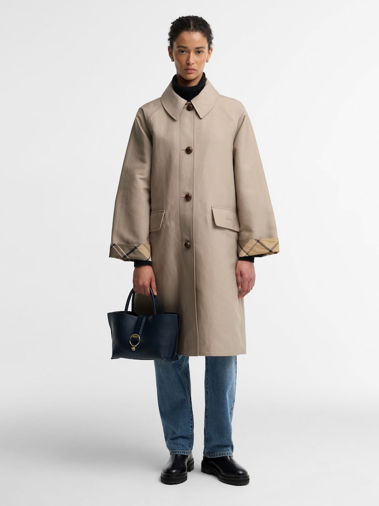 Bleu - ® Barbour mini sac fourre-tout en cuir en aulne - Image 1 de 7