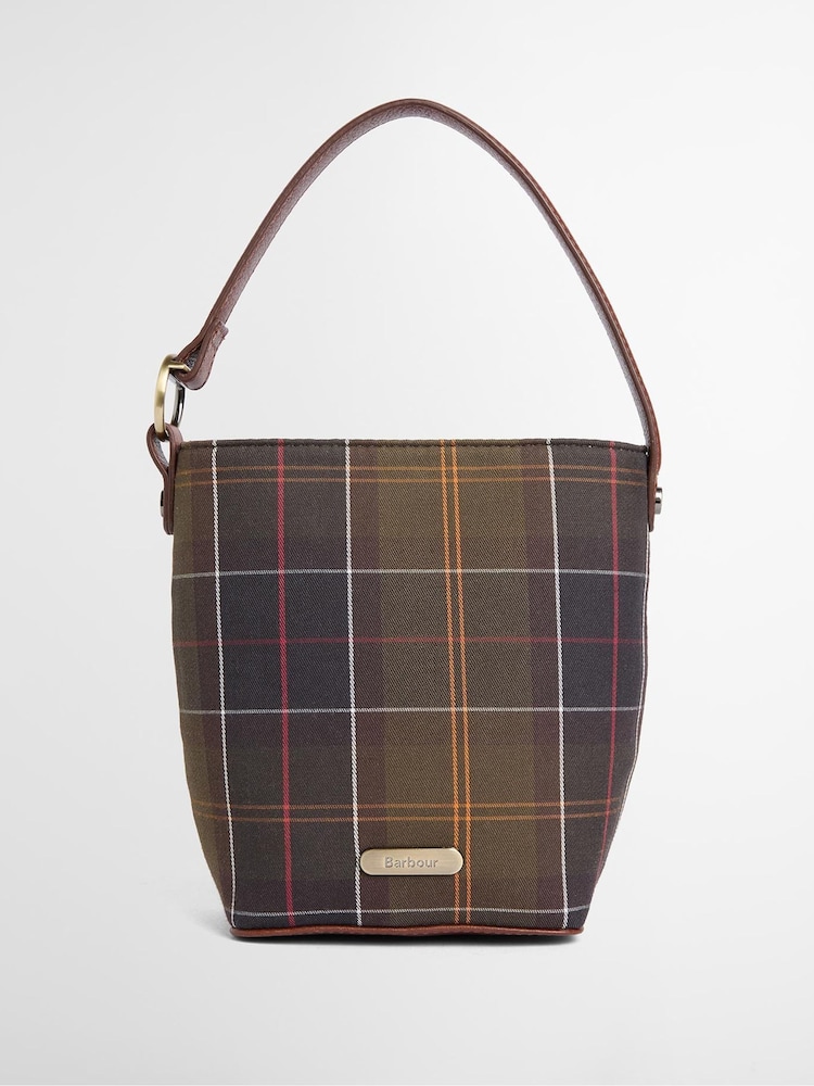 Barbour® Brown Cedar Mini Tartan Bucket Bag - Image 1 of 7 Barbour® Brown Cedar Mini Tartan Bucket Bag - Image 1 of 7