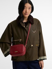 Barbour® Red Daphne Mini Leather Cross-Body Bag - Image 2 of 6