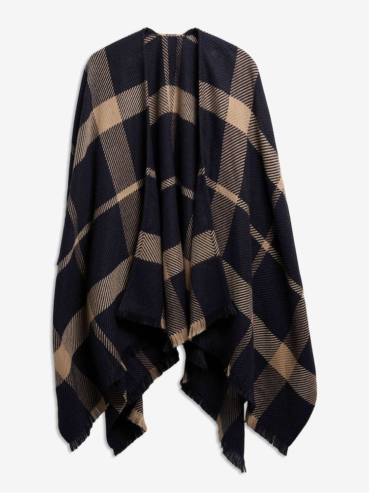 Barbour® Blue Isabelle Tartan Serape - Image 1 of 2 Barbour® Blue Isabelle Tartan Serape - Image 1 of 2