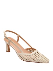 Natural - Lotus Slingback Heeled Shoes - Imaginea 1 din 4