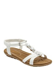 Lotus White Casual Sandals - Image 1 of 4