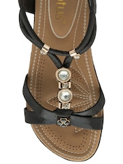 Lotus Black Casual Sandals - Image 4 of 4