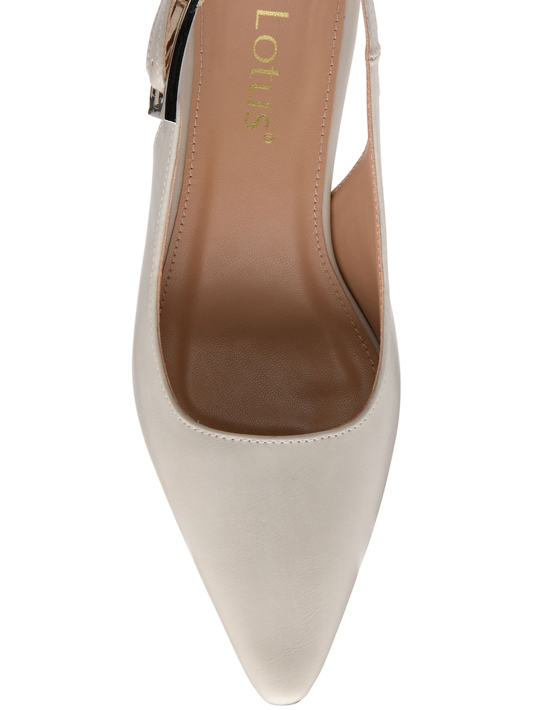 Nude - Lotus Slingback Heeled Shoes - Imaginea 4 din 4
