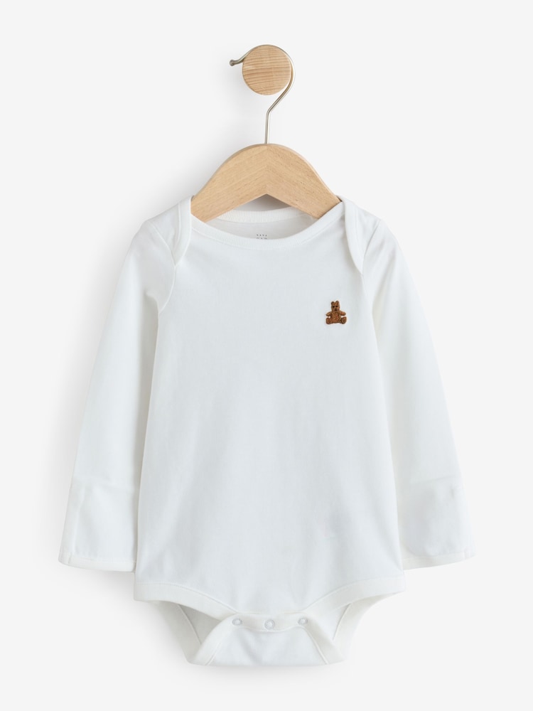 Gap Blue and White 5 Pack Brannan Bear Long Sleeve Baby Bodysuit (0-24mths) - Image 2 of 11