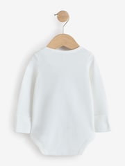 Gap Blue and White 5 Pack Brannan Bear Long Sleeve Baby Bodysuit (0-24mths) - Image 3 of 11