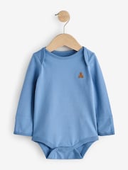 Gap Blue and White 5 Pack Brannan Bear Long Sleeve Baby Bodysuit (0-24mths) - Image 4 of 11