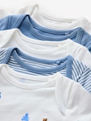 Gap Blue and White 5 Pack Brannan Bear Long Sleeve Baby Bodysuit (0-24mths) - Image 8 of 11