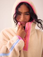 Little Bird by Jools Oliver Cream & Rainbow Floral Borg 1/4 Zip Fleece - Image 6 of 6