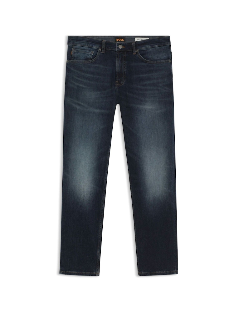 Tünd Göy - BOSS Remaine Regular Fit Stretch Denim Jeans - 2şəkildən 1 şəkil