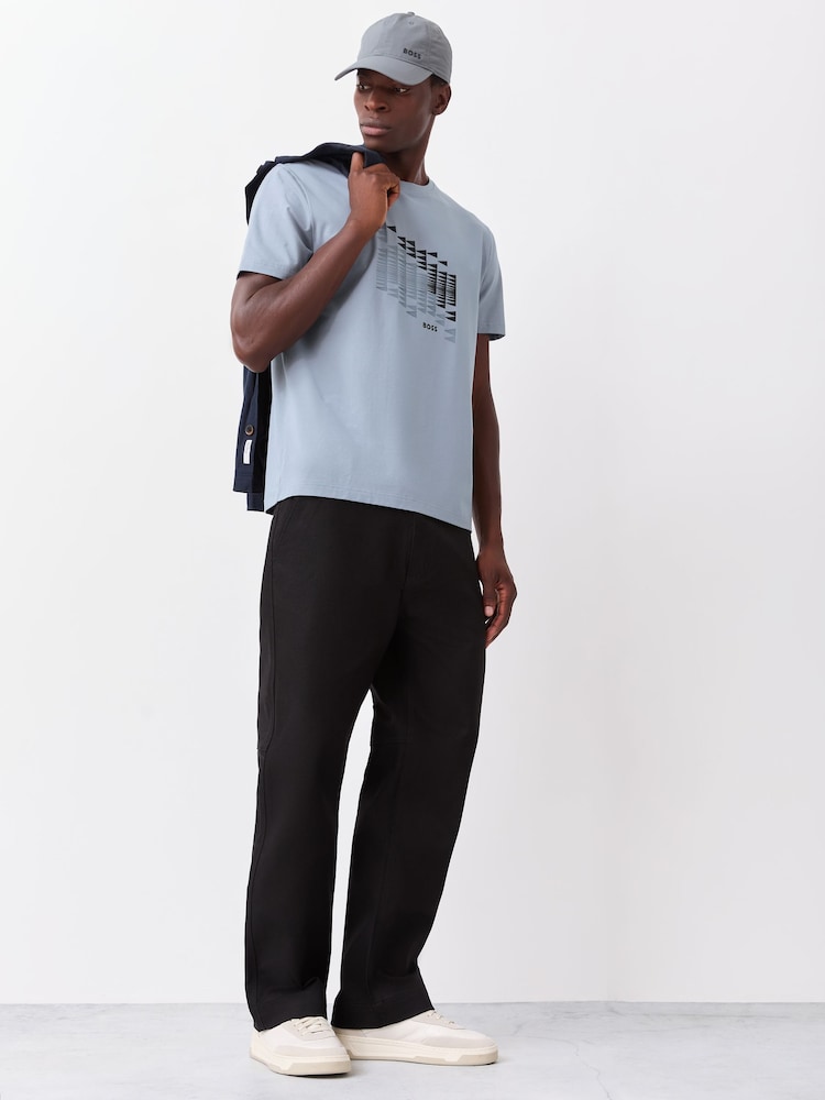 BOSS Grey Regular Fit Graphic Logo T-Shirt - Image 2 of 6 BOSS Grey Regular Fit Graphic Logo T-Shirt - Image 2 of 6