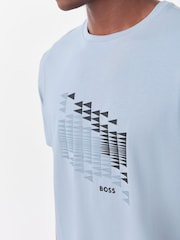 BOSS Grey Regular Fit Graphic Logo T-Shirt - Image 4 of 6