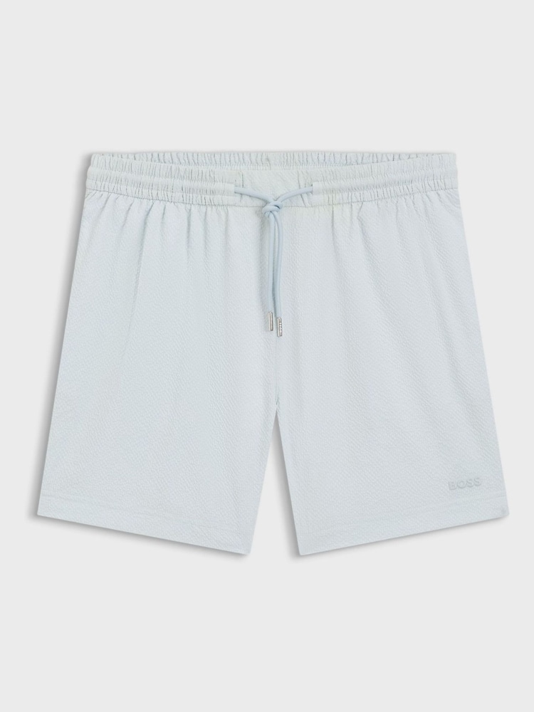 BOSS Light Blue Textured Swim Shorts - Image 1 of 1