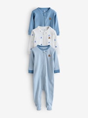 Gap Blue and White 3 Pack Baby Sleepsuit (0-12mths) - Image 1 of 8