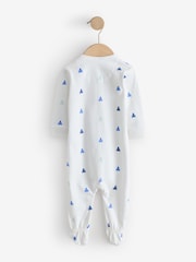 Gap Blue and White 3 Pack Baby Sleepsuit (0-12mths) - Image 3 of 8
