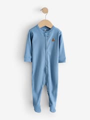 Gap Blue and White 3 Pack Baby Sleepsuit (0-12mths) - Image 5 of 8