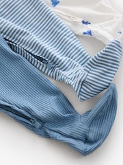Gap Blue and White 3 Pack Baby Sleepsuit (0-12mths) - Image 7 of 8
