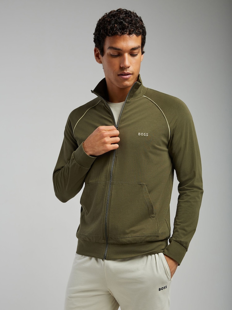 BOSS Green Regular Fit Logo Zip Through Sweat Top - Image 1 of 5