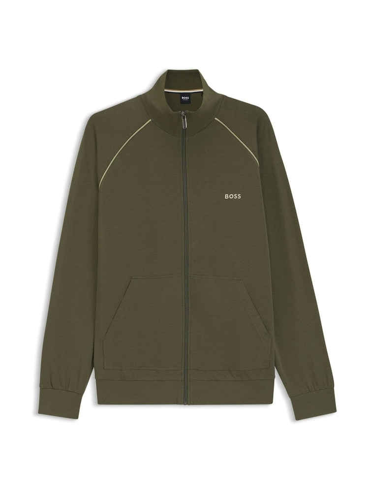 Khaki Grønn - BOSS Vanlig passform Logo Glidelås Gjennom Genser - Bilde 6 av 6 Khaki Grønn - BOSS Vanlig passform Logo Glidelås Gjennom Genser - Bilde 6 av 6