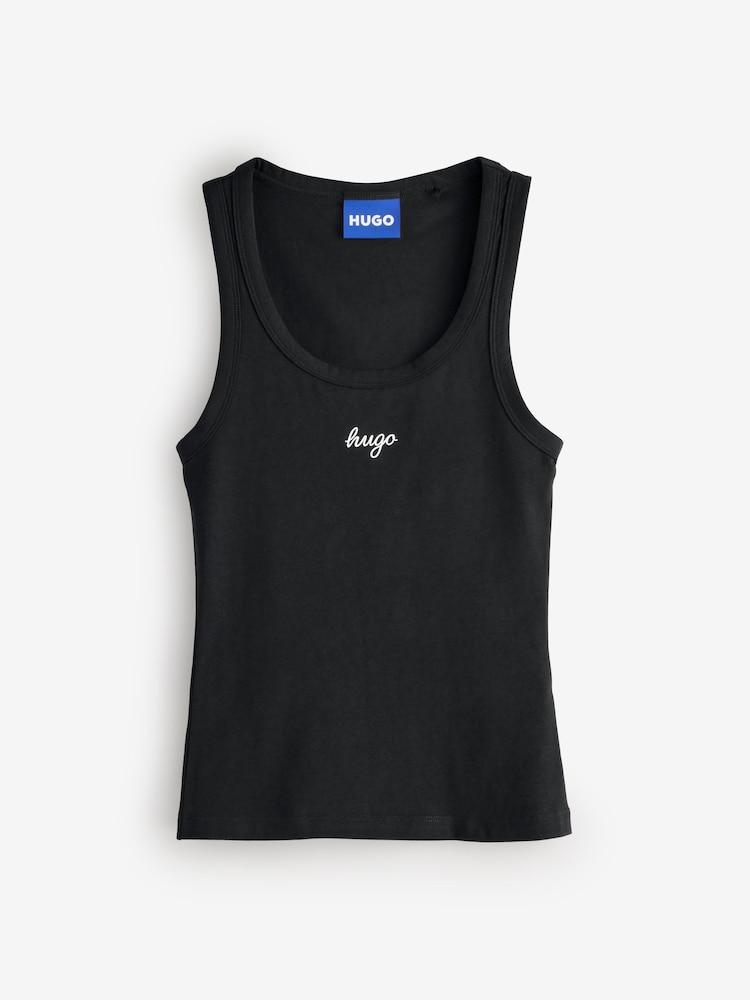 HUGO Black Dama Logo Tank Top - Image 1 of 2 HUGO Black Dama Logo Tank Top - Image 1 of 2