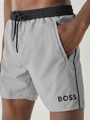 BOSS Grey Marl Starfish Quick Dry Swim Shorts - Image 3 of 4