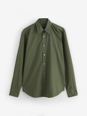 BOSS Olive Green Relegant Regular-Fit Shirt - Image 4 of 5