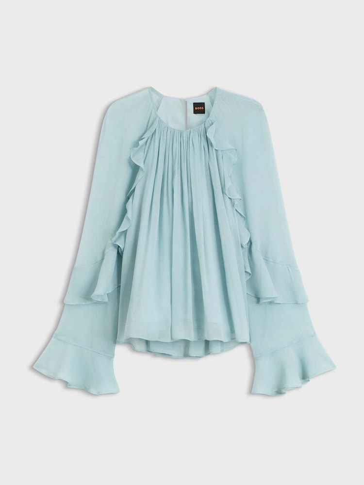 BOSS Mint Green Regular Fit Blouse - Image 1 of 1 BOSS Mint Green Regular Fit Blouse - Image 1 of 1