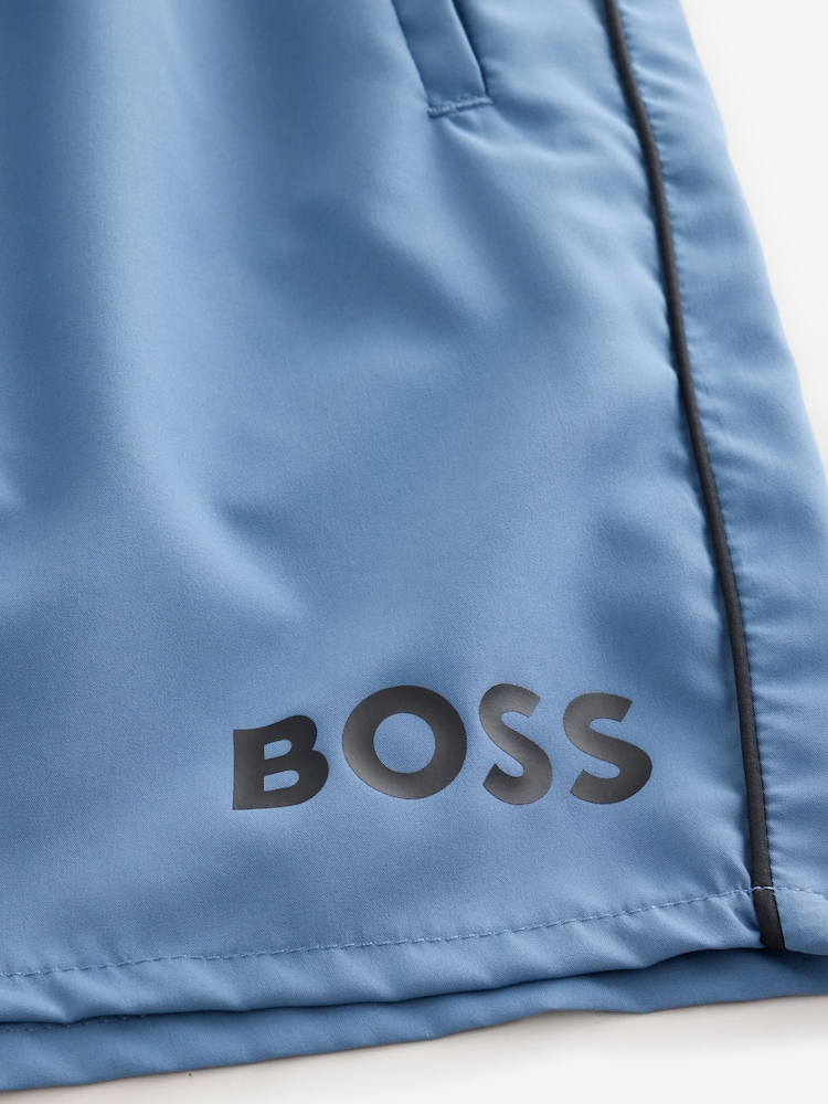 BOSS Light Blue Starfish Quick Dry Swim Shorts - Image 7 of 7