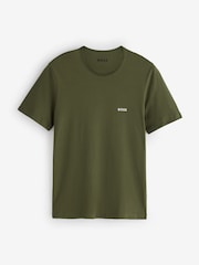 BOSS White/Natural/Green Crew Neck Short Sleeve Classic T-Shirts 3 Pack - Image 6 of 9