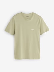 BOSS White/Natural/Green Crew Neck Short Sleeve Classic T-Shirts 3 Pack - Image 7 of 9